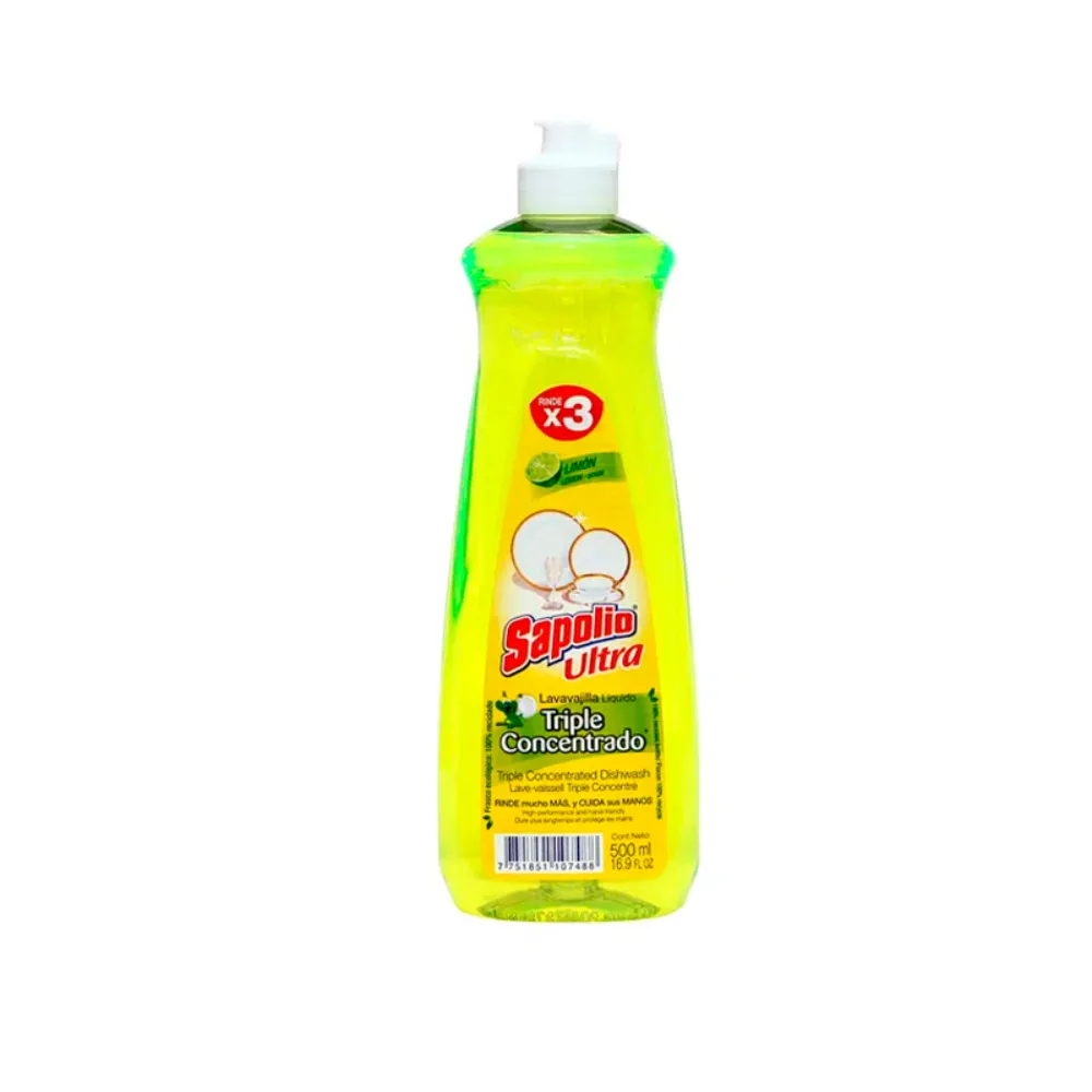 Lavavajilla liquida 500 ml. Limon - Sapolio