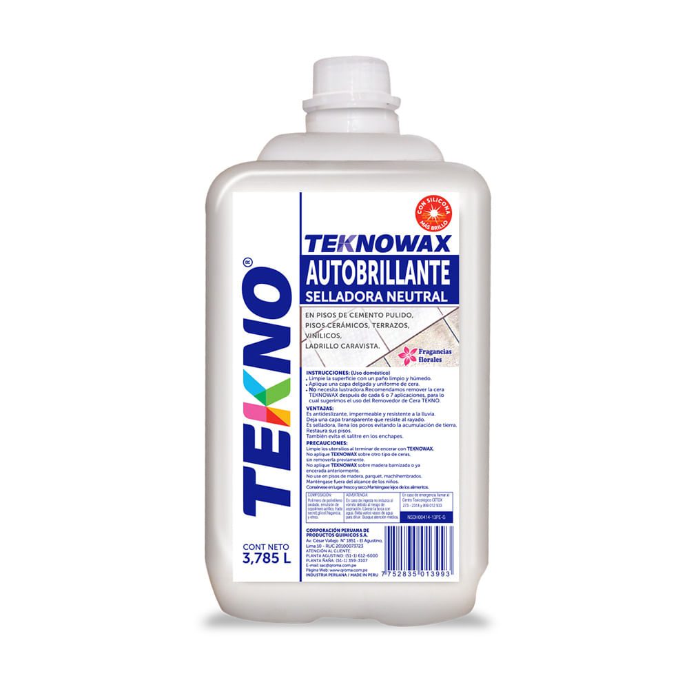 Cera Teknowax Autobrillante Neutral Galonera 3.785 Lt. - Tekno
