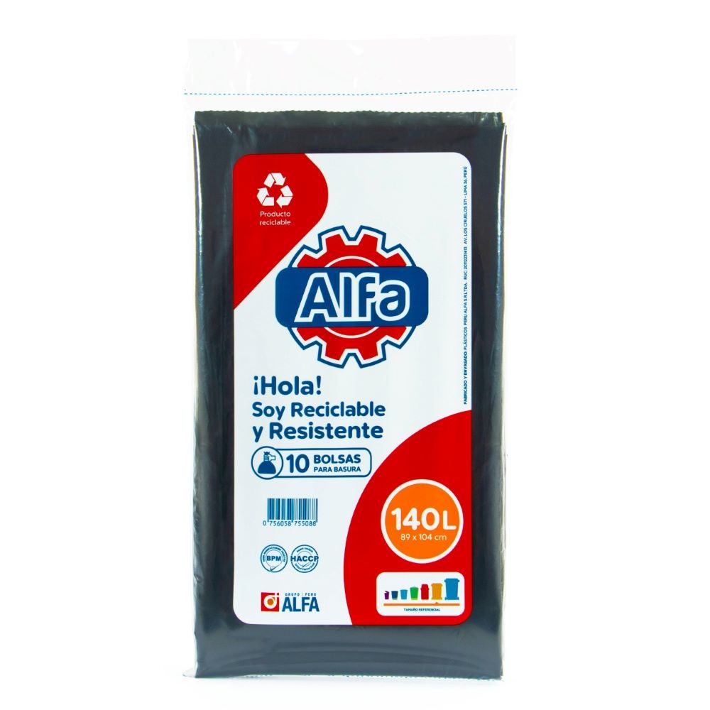 Bolsas 140 Lts x 10 Uni - Alfa