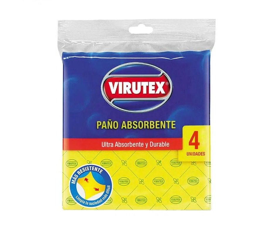 Paño absorbente amarillo x4 (Virutex)