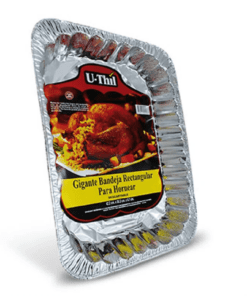 Bandeja aluminio rectangular 8 kg. - U-thil