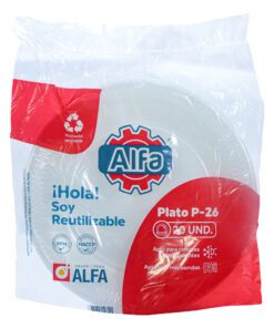 Plato 26 descartable x20 - Alfa
