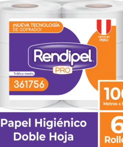 Papel Higiénico x6 Doble hoja - 100 Mtrs x Rollo - Rendipel Pro