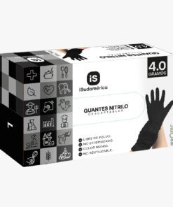Guante negro x100 Nitrilo L 4.0 gr. - Isudamerica