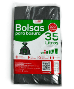Bolsas Negra 35 lts plana 20x26" 100 und -1+UNO