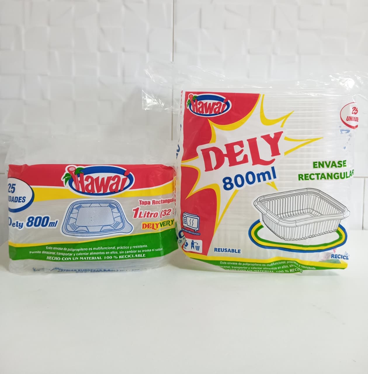 Envase Deli x25 con tapa 800 gr. - Hawai - Imagen 2